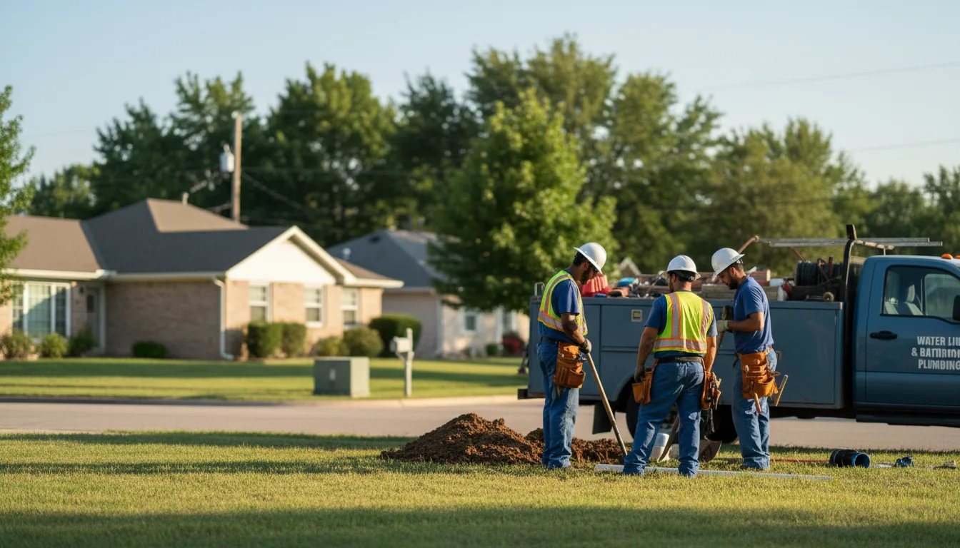Residential water line and bathroom plumbing service in Avon, IN